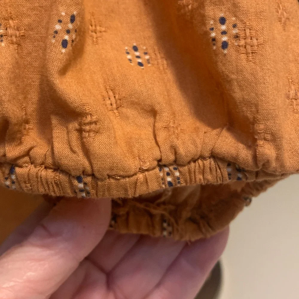 Dressbarn Embroidered Mustard Peasant Blouse - Picture 6 of 9